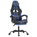 PC, gaming si accesorii - Gaming - Accesorii gaming - Scaune gaming - Scaun gaming pivotant/suport picioare negru/albastru piele eco - Infinity.ro