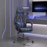 PC, gaming si accesorii - Gaming - Accesorii gaming - Scaune gaming - Scaun gaming pivotant/suport picioare negru/albastru piele eco - Infinity.ro