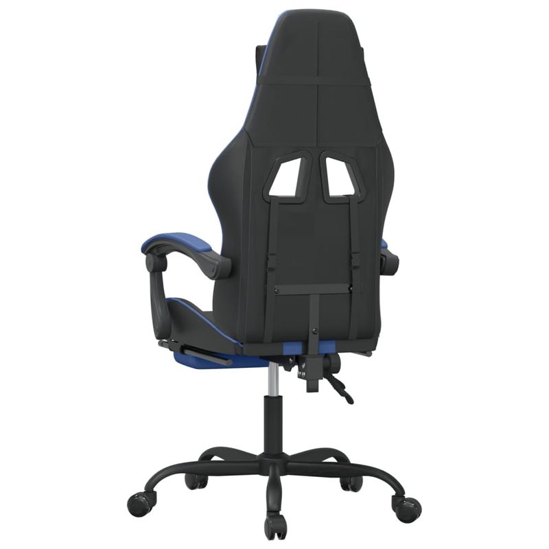 PC, gaming si accesorii - Gaming - Accesorii gaming - Scaune gaming - Scaun gaming pivotant/suport picioare negru/albastru piele eco - Infinity.ro