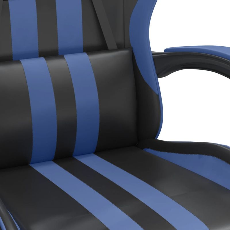 PC, gaming si accesorii - Gaming - Accesorii gaming - Scaune gaming - Scaun gaming pivotant/suport picioare negru/albastru piele eco - Infinity.ro