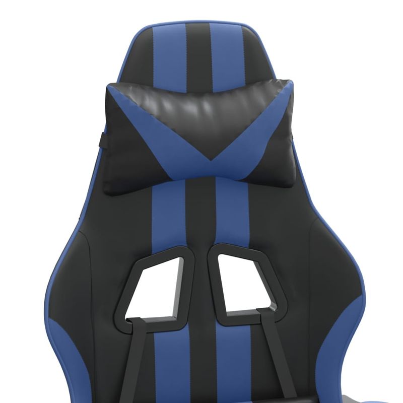 PC, gaming si accesorii - Gaming - Accesorii gaming - Scaune gaming - Scaun gaming pivotant/suport picioare negru/albastru piele eco - Infinity.ro