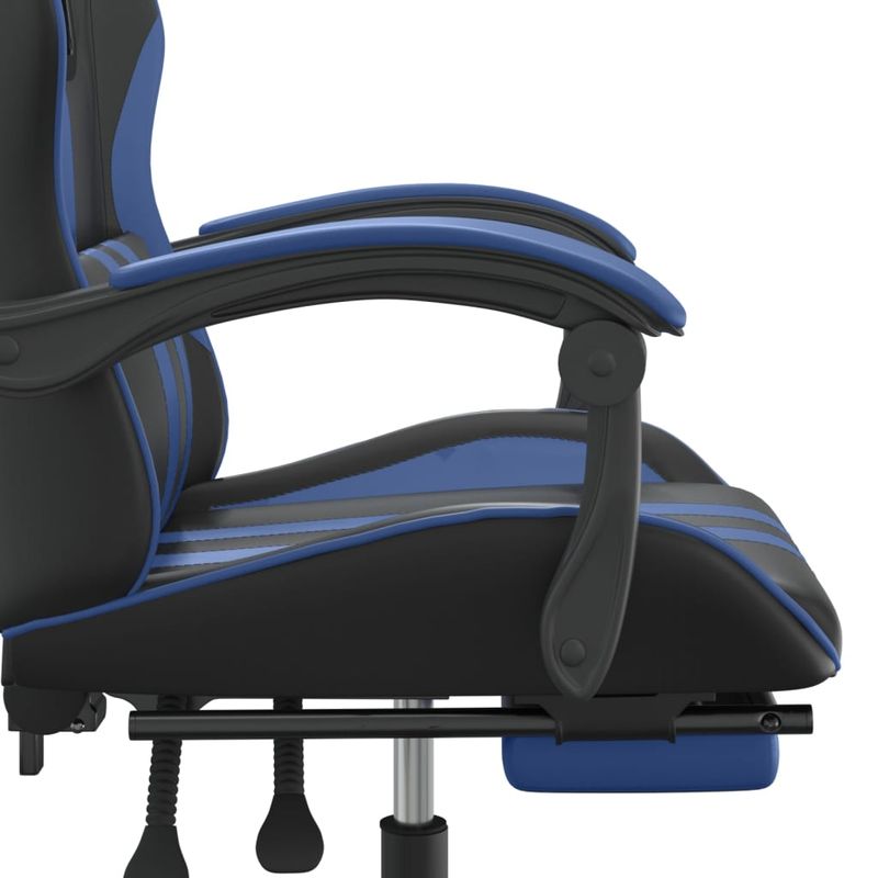 PC, gaming si accesorii - Gaming - Accesorii gaming - Scaune gaming - Scaun gaming pivotant/suport picioare negru/albastru piele eco - Infinity.ro
