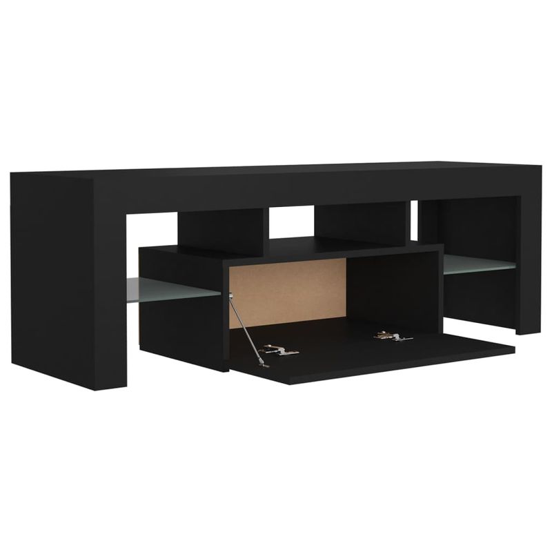 Casa si Gradina - Mobilier - Comode si corpuri - Comode - Comoda TV cu lumini LED, negru, 120x35x40 cm - Infinity.ro