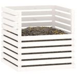 Casa si Gradina - Gradinarit si plante - Unelte gradinarit - Compostoare gradina - Compostor, alb, 80x80x78 cm, lemn masiv de pin - Infinity.ro