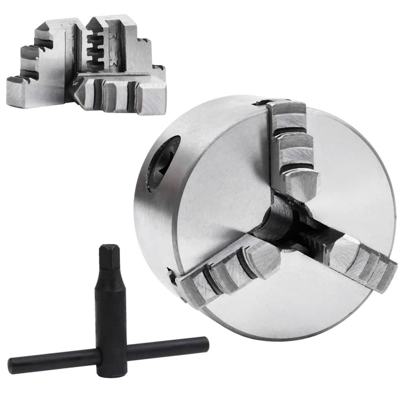 Casa si Gradina - Constructii - Scule electrice si accesorii - Menghine si cleme fixare - Mandrina de strung cu 3 falci, 80 mm, otel - Infinity.ro