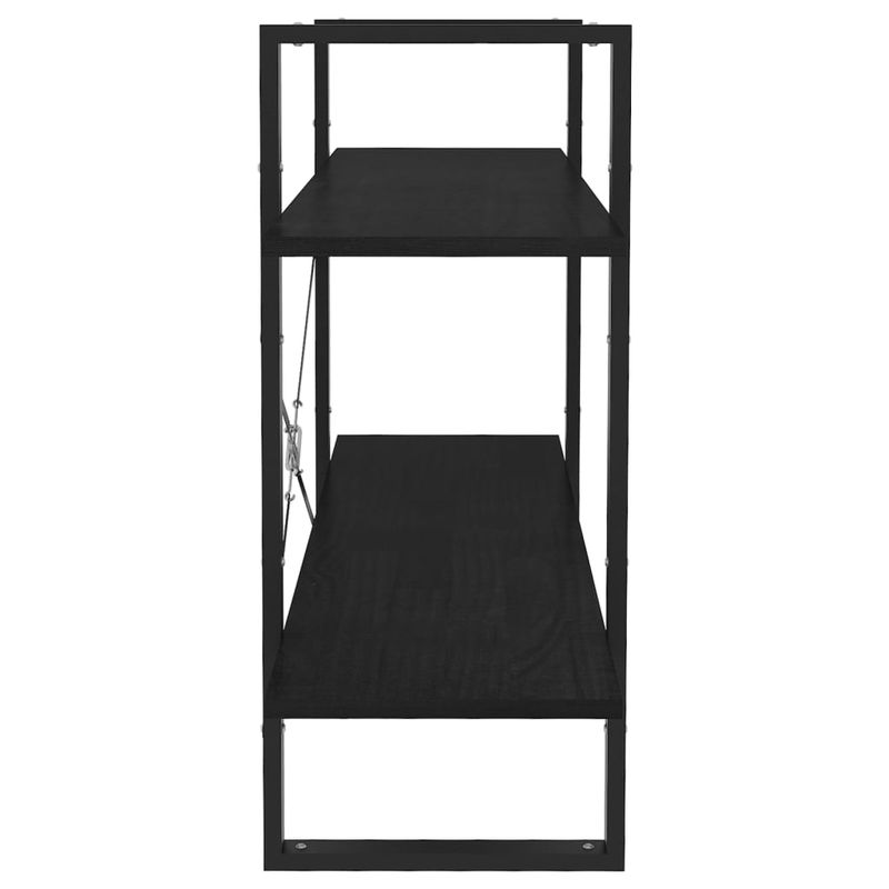 Casa si Gradina - Mobilier - Biblioteci si rafturi - Biblioteci - Biblioteca cu 2 rafturi, 100x30x70 cm, negru, lemn masiv de pin - Infinity.ro