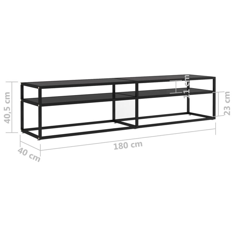 Casa si Gradina - Mobilier - Comode si corpuri - Comode - Comoda TV, negru, 180x40x40,5 cm, sticla securizata - Infinity.ro