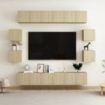 Casa si Gradina - Mobilier - Seturi de mobilier - Seturi living - Set de dulapuri TV, 10 piese, stejar sonoma, lemn prelucrat - Infinity.ro