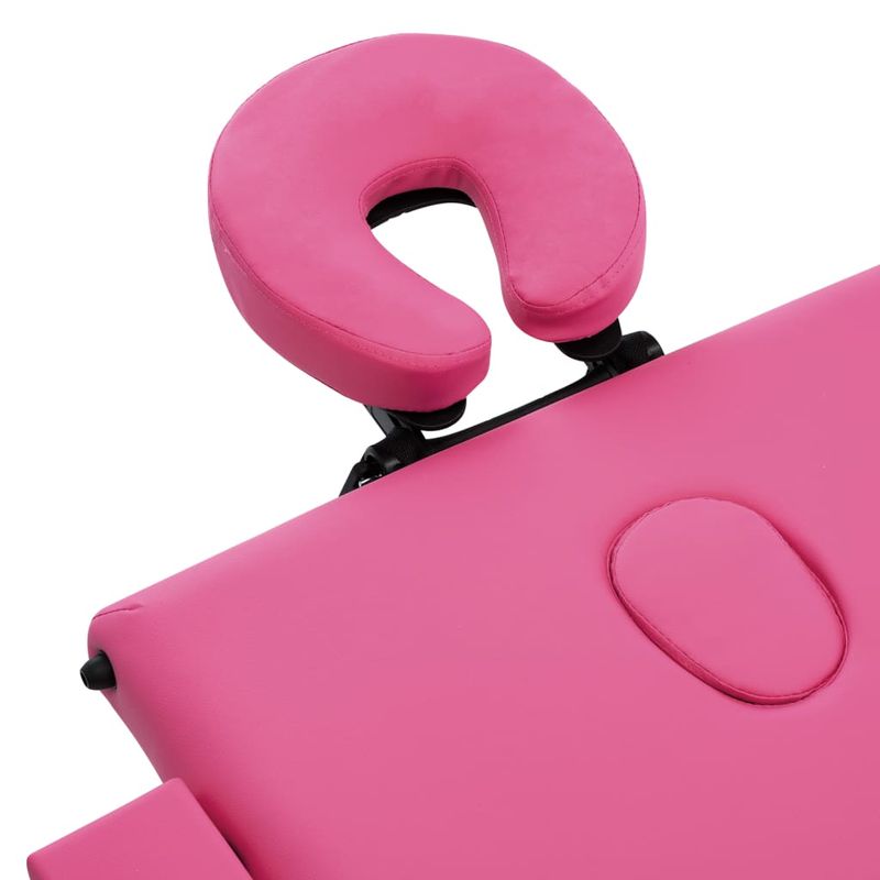 Ingrijire personala si Cosmetice - Sanatate si wellness - Articole wellness - Fotolii de masaj - Masa de masaj pliabila, 3 zone, roz, aluminiu - Infinity.ro