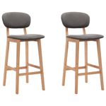 Casa si Gradina - Mobilier - Scaune si fotolii - Scaune - Scaune de bar, 2 buc., gri deschis, material textil - Infinity.ro