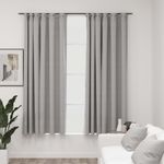 Casa si Gradina - Textile si covoare - Perdele si draperii - Perdele - Perdele opace aspect panza, cu carlige, 2 buc, gri, 140x175 cm - Infinity.ro