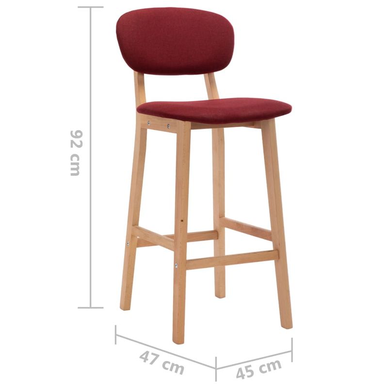 Casa si Gradina - Mobilier - Scaune si fotolii - Scaune - Scaune de bar, 2 buc., rosu vin, material textil - Infinity.ro