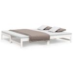 Casa si Gradina - Mobilier - Paturi si accesorii - Paturi - Pat de zi extensibil, alb, 2x(80x200) cm, lemn masiv de pin - Infinity.ro