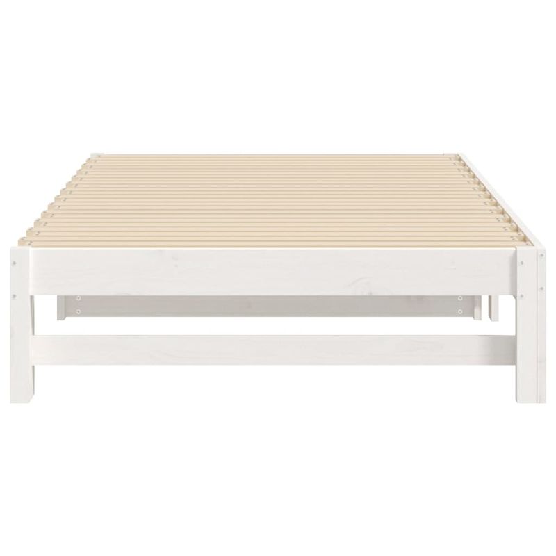 Casa si Gradina - Mobilier - Paturi si accesorii - Paturi - Pat de zi extensibil, alb, 2x(80x200) cm, lemn masiv de pin - Infinity.ro