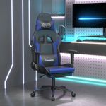 Casa si Gradina - Mobilier - Scaune si fotolii - Scaune - Scaun de gaming masaj/suport picioare negru/albastru piele eco - Infinity.ro