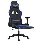 Casa si Gradina - Mobilier - Scaune si fotolii - Scaune - Scaun de gaming masaj/suport picioare negru/albastru piele eco - Infinity.ro