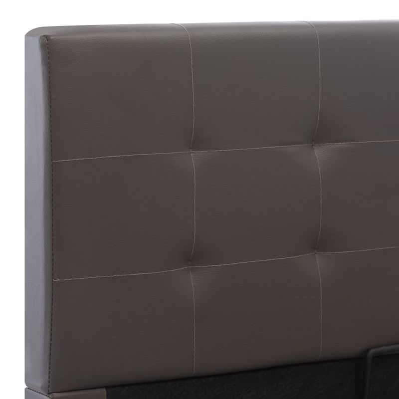 Casa si Gradina - Mobilier - Paturi si accesorii - Paturi - Cadru pat hidraulic cu lada gri 90x200 cm, piele ecologica - Infinity.ro