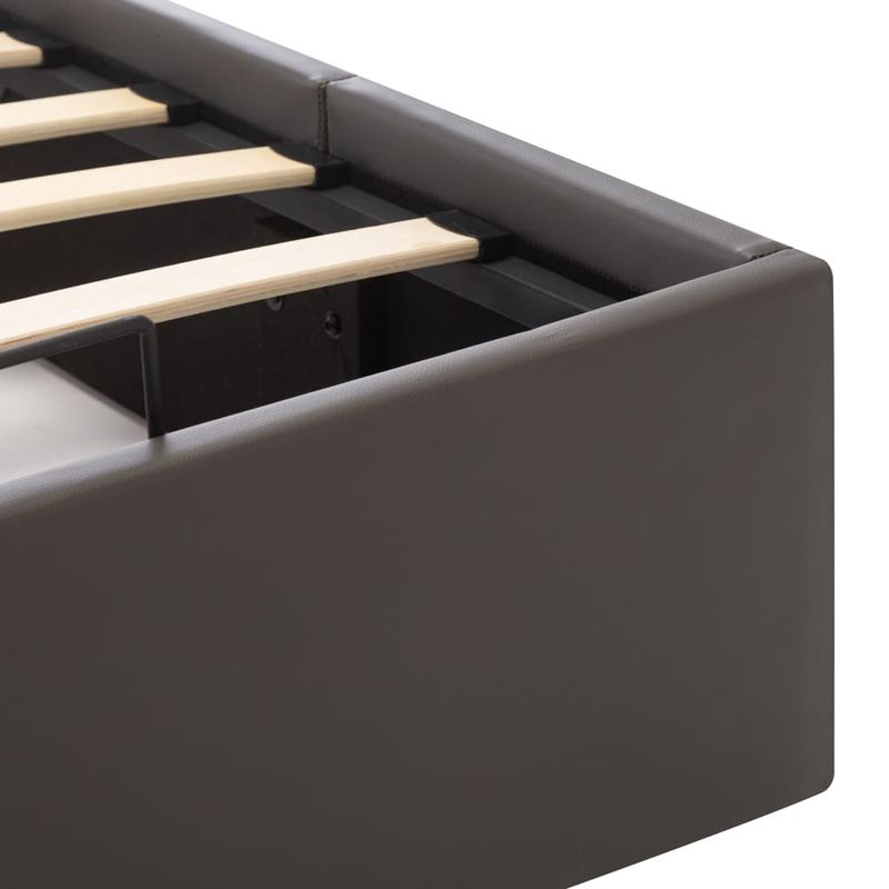 Casa si Gradina - Mobilier - Paturi si accesorii - Paturi - Cadru pat hidraulic cu lada gri 90x200 cm, piele ecologica - Infinity.ro