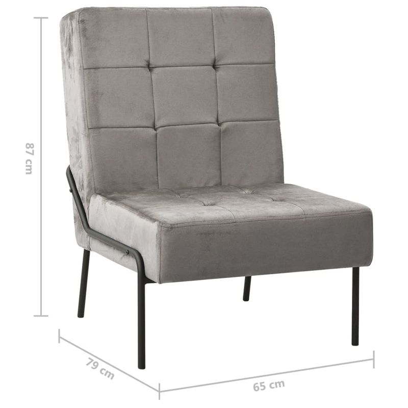 Casa si Gradina - Mobilier - Scaune si fotolii - Scaune - Scaun de relaxare, 65x79x87 cm, gri deschis, catifea - Infinity.ro