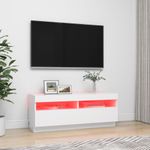 Casa si Gradina - Mobilier - Comode si corpuri - Comode - Comoda TV cu lumini LED, alb, 100x35x40 cm - Infinity.ro