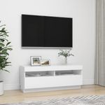 Casa si Gradina - Mobilier - Comode si corpuri - Comode - Comoda TV cu lumini LED, alb, 100x35x40 cm - Infinity.ro