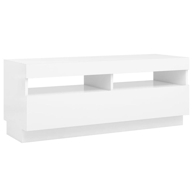 Casa si Gradina - Mobilier - Comode si corpuri - Comode - Comoda TV cu lumini LED, alb, 100x35x40 cm - Infinity.ro