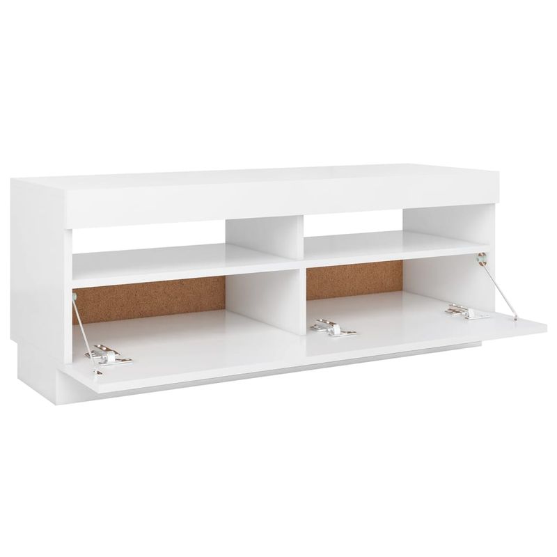 Casa si Gradina - Mobilier - Comode si corpuri - Comode - Comoda TV cu lumini LED, alb, 100x35x40 cm - Infinity.ro