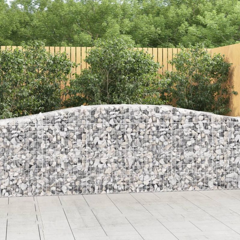 Casa si Gradina - Gradina si terasa - Garduri, panouri si accesorii - Cos gabion arcuit, 400x50x80/100 cm, fier galvanizat, cantitate în pachet: 3 - Infinity.ro