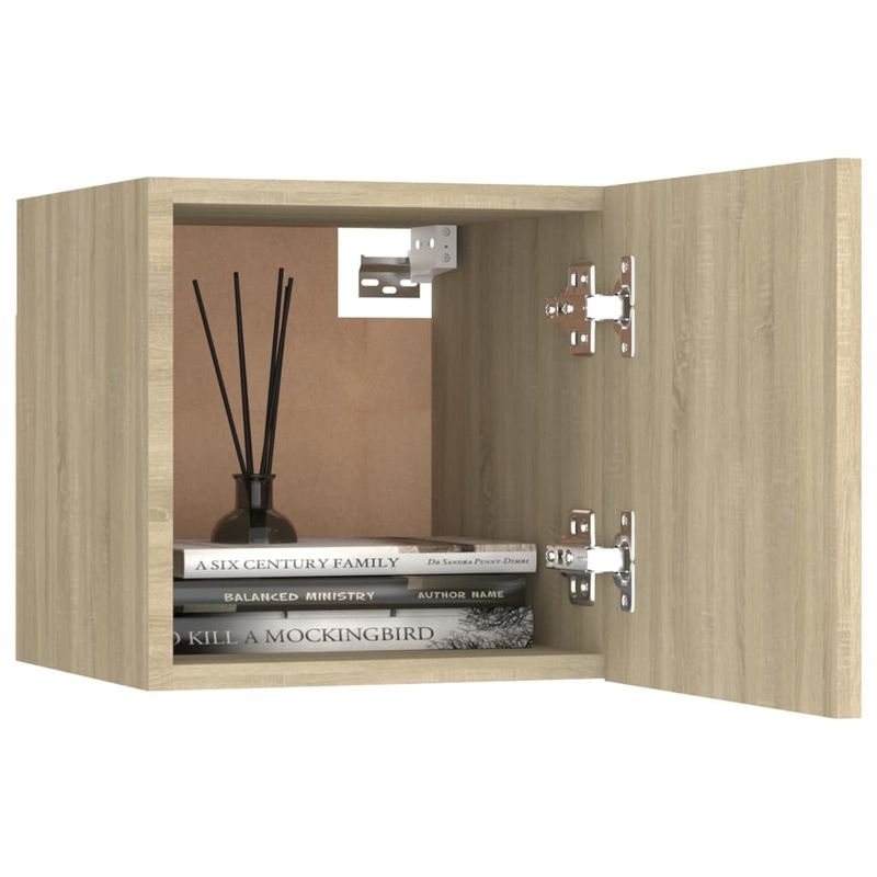 Casa si Gradina - Mobilier - Comode si corpuri - Comode - Dulap TV montaj pe perete, 5x30x30 cm, stejar sonoma, cantitate în pachet: 4 - Infinity.ro