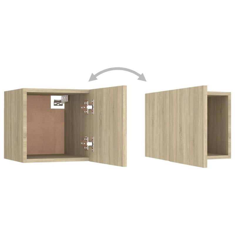 Casa si Gradina - Mobilier - Comode si corpuri - Comode - Dulap TV montaj pe perete, 5x30x30 cm, stejar sonoma, cantitate în pachet: 4 - Infinity.ro
