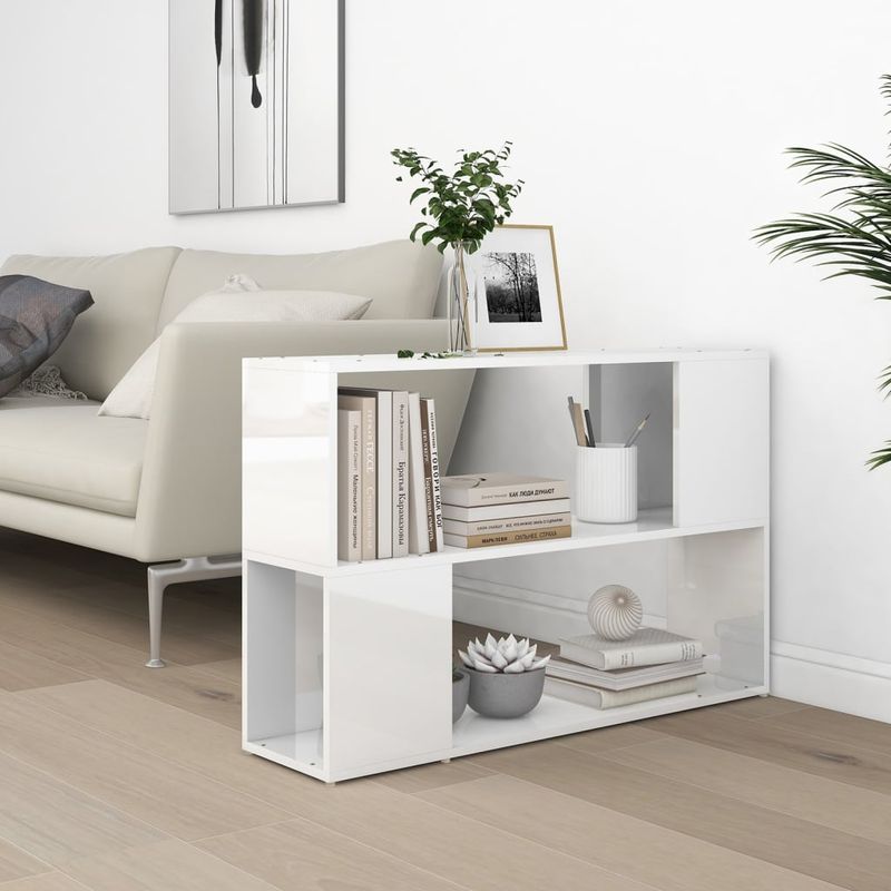 Casa si Gradina - Mobilier - Biblioteci si rafturi - Biblioteci - Biblioteca, alb extralucios, 100x24x63 cm, PAL - Infinity.ro