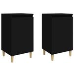 Casa si Gradina - Mobilier - Comode si corpuri - Noptiere - Noptiera, 2 buc, negru, 40x35x70 cm, lemn prelucrat - Infinity.ro
