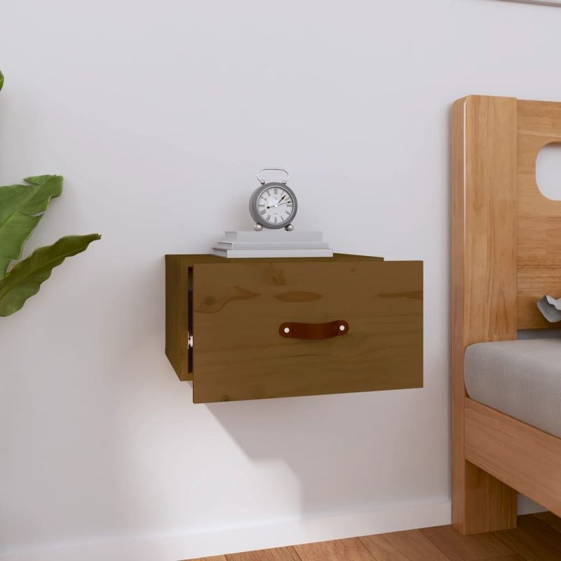 Casa si Gradina - Mobilier - Comode si corpuri - Noptiere - Noptiera de perete, maro miere, 40x29,5x22 cm - Infinity.ro