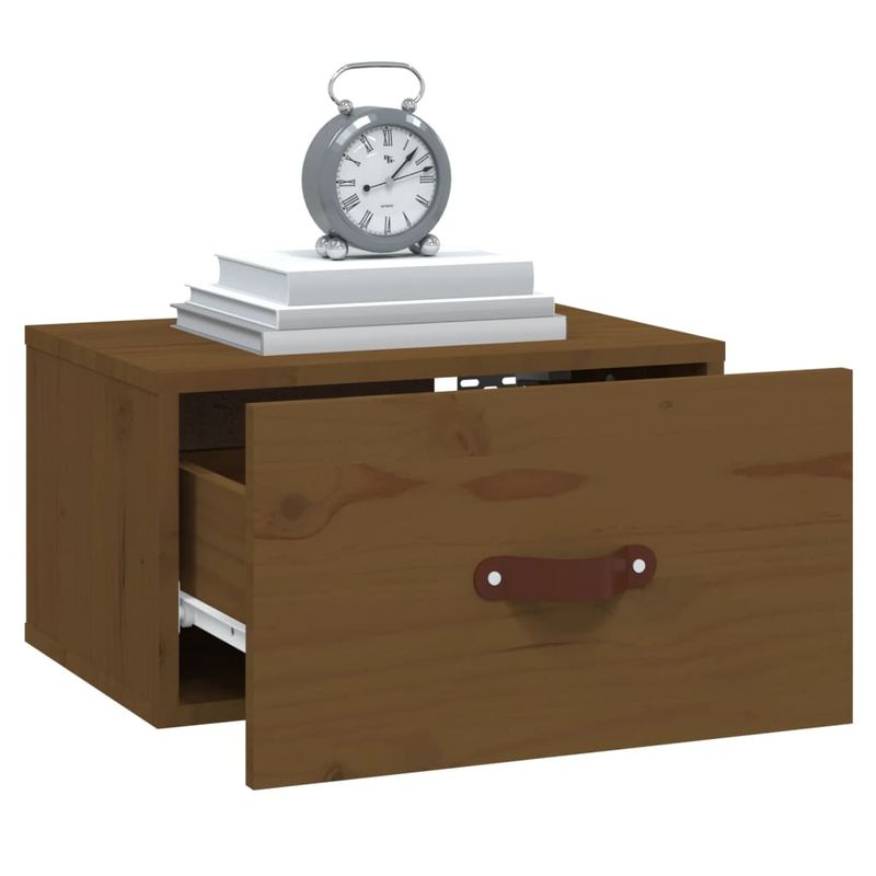Casa si Gradina - Mobilier - Comode si corpuri - Noptiere - Noptiera de perete, maro miere, 40x29,5x22 cm - Infinity.ro