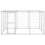 Petshop - Accesorii petshop - Culcusuri si custi - Custi interior si exterior - Padoc pentru caini de exterior cu acoperis, 7,26 m², otel galvanizat, cu acoperiș da - Infinity.ro