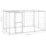 Petshop - Accesorii petshop - Culcusuri si custi - Custi interior si exterior - Padoc pentru caini de exterior cu acoperis, 7,26 m², otel galvanizat, cu acoperiș da - Infinity.ro