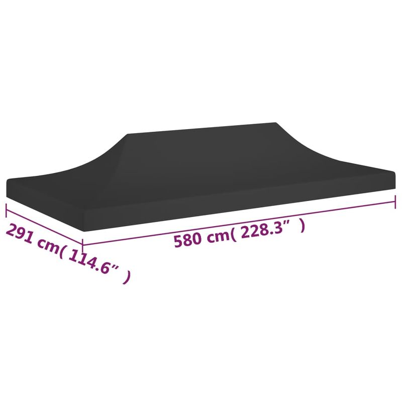 Casa si Gradina - Gradina si terasa - Umbrele si pavilioane - Pavilioane - Acoperis cort de petrecere, negru, 6 x 3 m, 270 g/m² - Infinity.ro