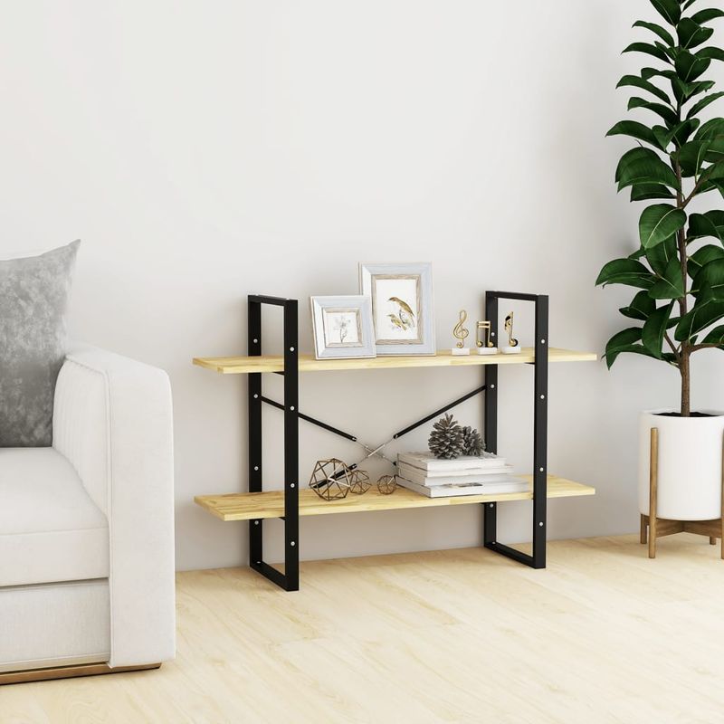 Casa si Gradina - Mobilier - Biblioteci si rafturi - Biblioteci - Biblioteca cu 2 rafturi, 100x30x70 cm, lemn masiv de pin, natural - Infinity.ro