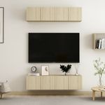 Casa si Gradina - Mobilier - Seturi de mobilier - Seturi living - Set dulapuri TV, 4 buc., stejar sonoma, 60x30x30 cm, lemn prelucrat - Infinity.ro