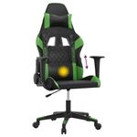 Casa si Gradina - Mobilier - Scaune si fotolii - Scaune - Scaun de gaming de masaj, negru si verde, piele ecologica - Infinity.ro