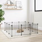 Petshop - Accesorii petshop - Culcusuri si custi - Custi interior si exterior - Cusca animale de companie cu usa 12 panouri negru 35x35 cm otel - Infinity.ro