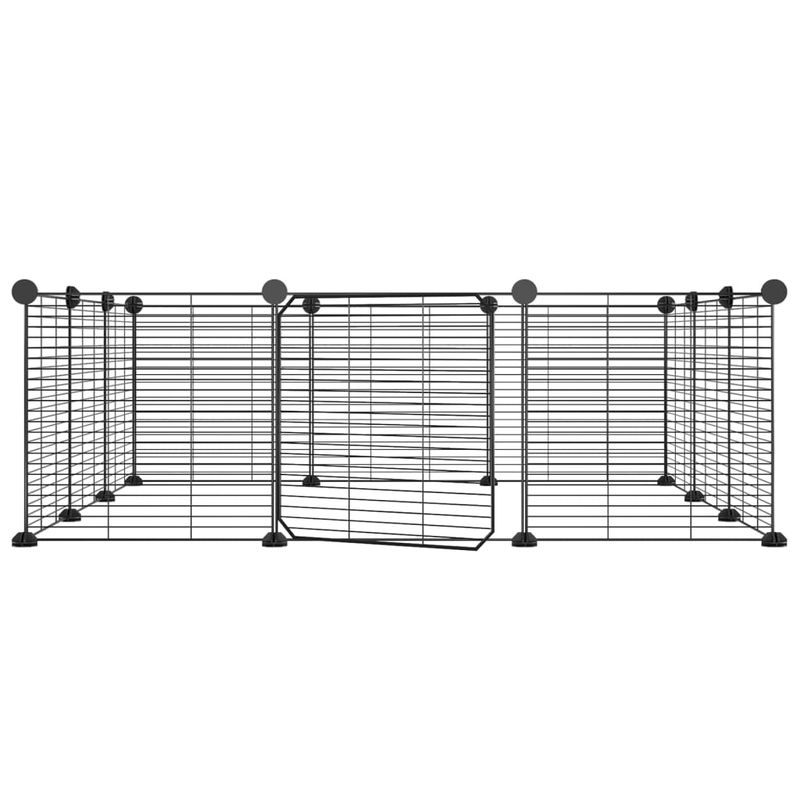 Petshop - Accesorii petshop - Culcusuri si custi - Custi interior si exterior - Cusca animale de companie cu usa 12 panouri negru 35x35 cm otel - Infinity.ro