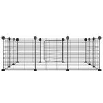 Petshop - Accesorii petshop - Culcusuri si custi - Custi interior si exterior - Cusca animale de companie cu usa 12 panouri negru 35x35 cm otel - Infinity.ro