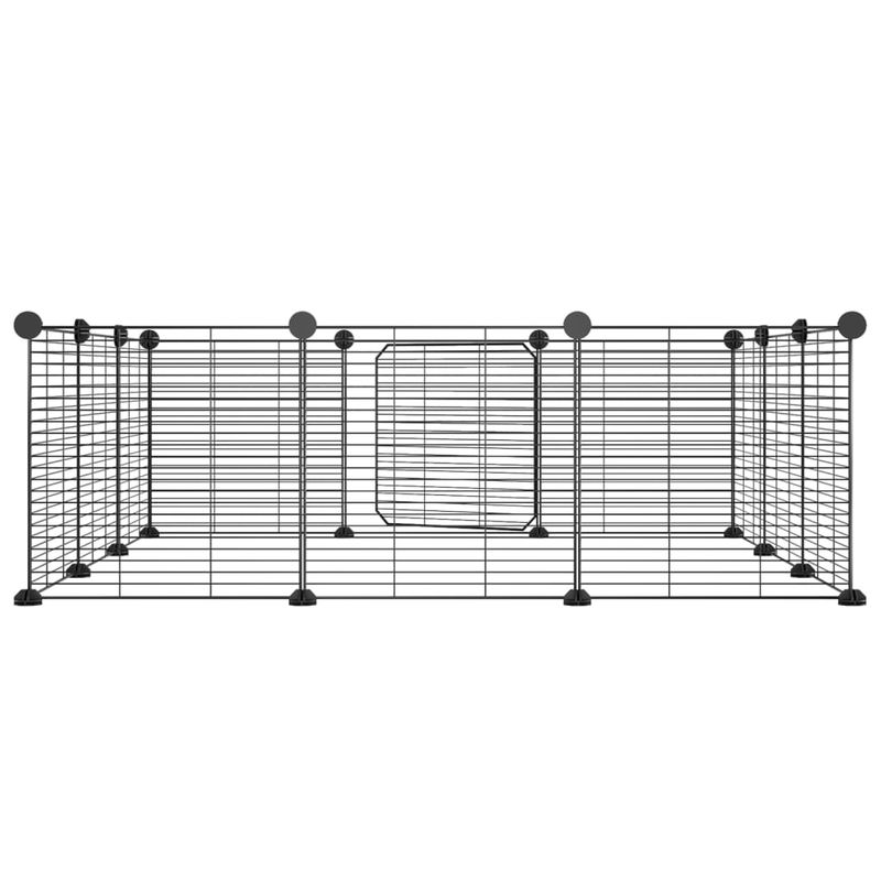 Petshop - Accesorii petshop - Culcusuri si custi - Custi interior si exterior - Cusca animale de companie cu usa 12 panouri negru 35x35 cm otel - Infinity.ro