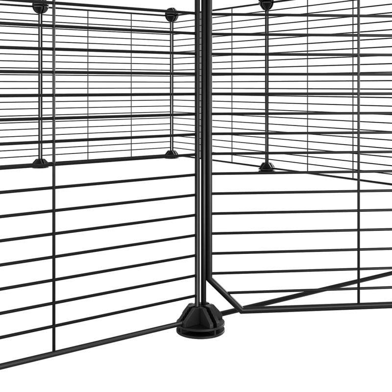 Petshop - Accesorii petshop - Culcusuri si custi - Custi interior si exterior - Cusca animale de companie cu usa 12 panouri negru 35x35 cm otel - Infinity.ro