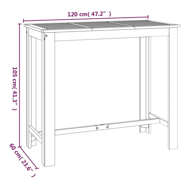 Casa si Gradina - Gradina si terasa - Mobilier exterior - Seturi mobila gradina - Set bar de gradina, 5 piese, lemn masiv de acacia - Infinity.ro