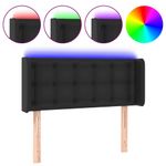 Casa si Gradina - Mobilier - Paturi si accesorii - Accesorii paturi - Tablie de pat cu LED, negru, 103x16x78/88 cm, piele ecologica - Infinity.ro
