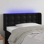 Casa si Gradina - Mobilier - Paturi si accesorii - Accesorii paturi - Tablie de pat cu LED, negru, 103x16x78/88 cm, piele ecologica - Infinity.ro