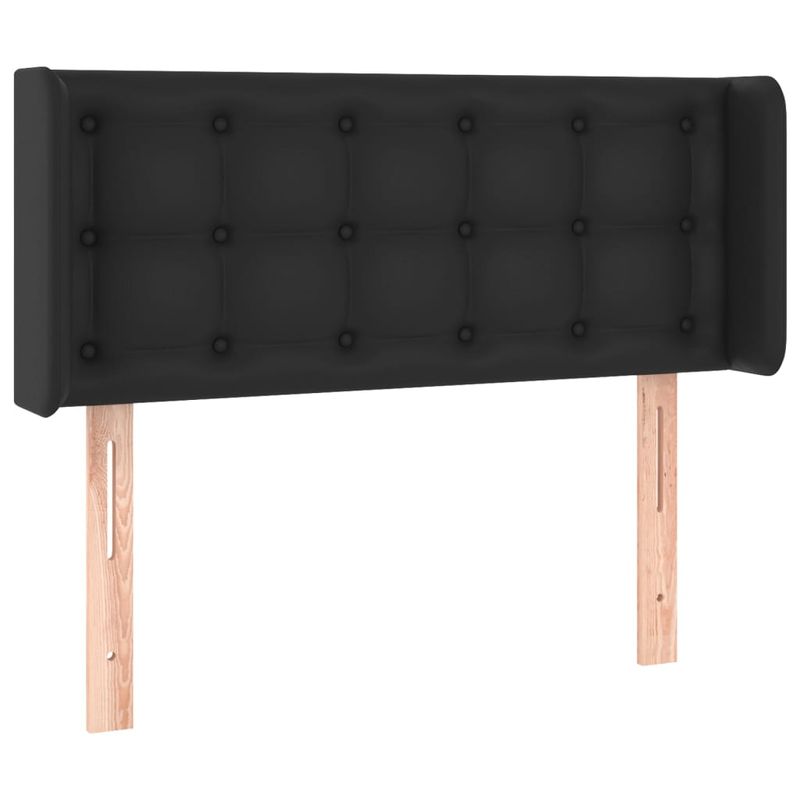 Casa si Gradina - Mobilier - Paturi si accesorii - Accesorii paturi - Tablie de pat cu LED, negru, 103x16x78/88 cm, piele ecologica - Infinity.ro