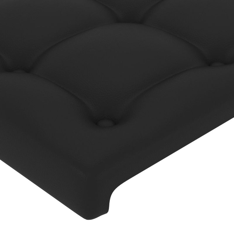 Casa si Gradina - Mobilier - Paturi si accesorii - Accesorii paturi - Tablie de pat cu LED, negru, 103x16x78/88 cm, piele ecologica - Infinity.ro